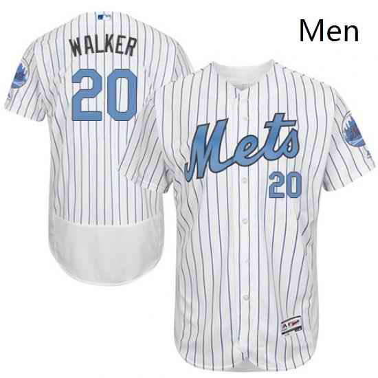 Mens Majestic New York Mets 20 Neil Walker Authentic White 2016 Fathers Day Fashion Flex Base MLB Jersey